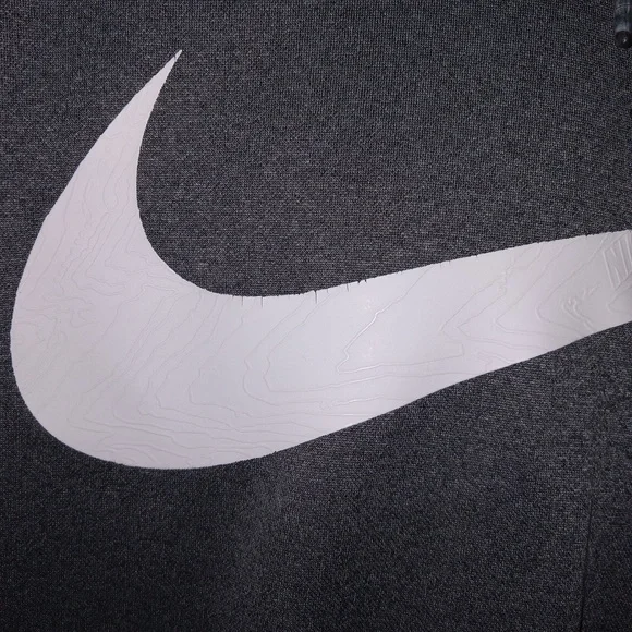 Nike Men M Hoodie Sweatshirt Gray Dri-Fit Pullover Big Center Swoosh Mock Neck - Picture 5 of 11